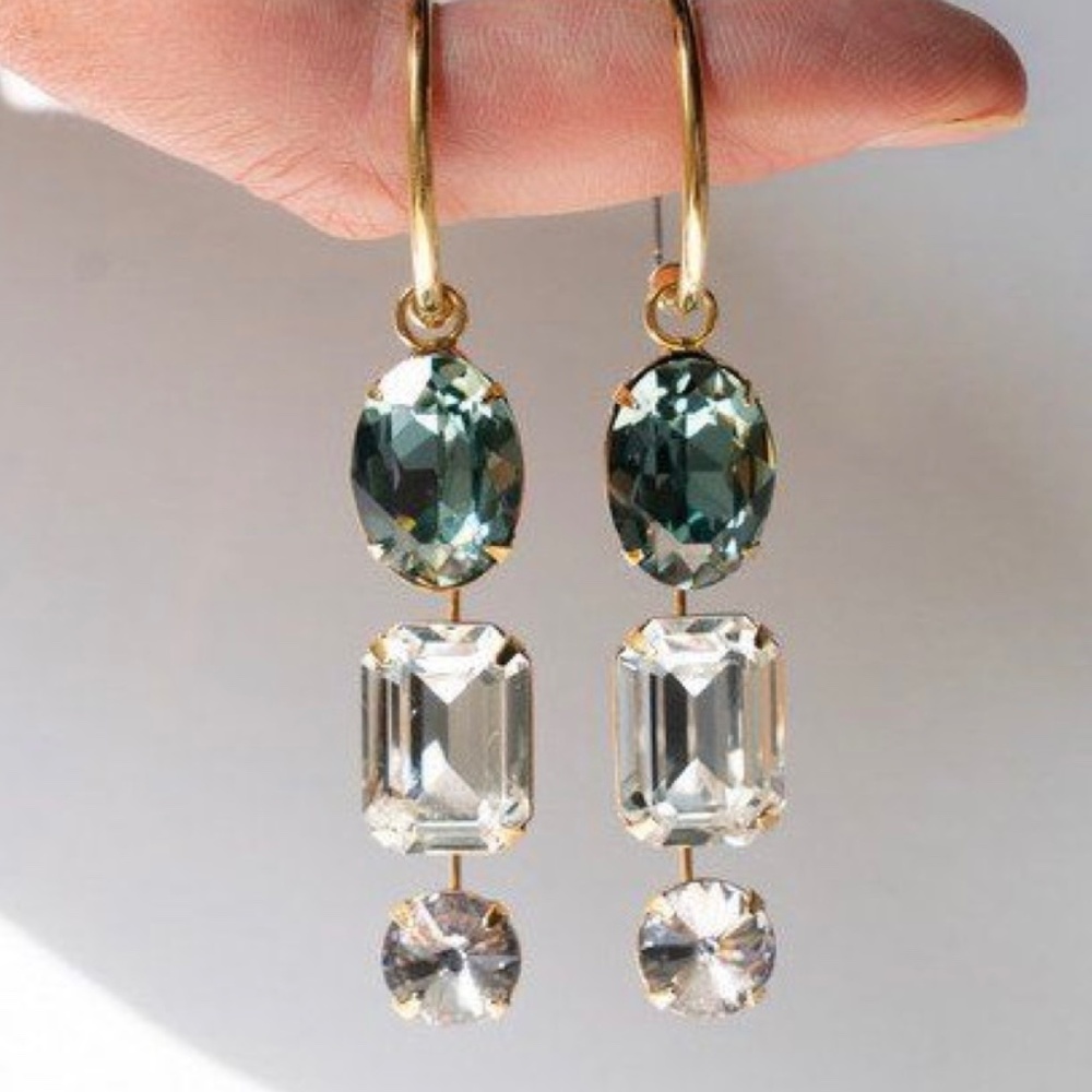 Jennifer Behr Harriet Hoop Earrings in Indian Sapphire